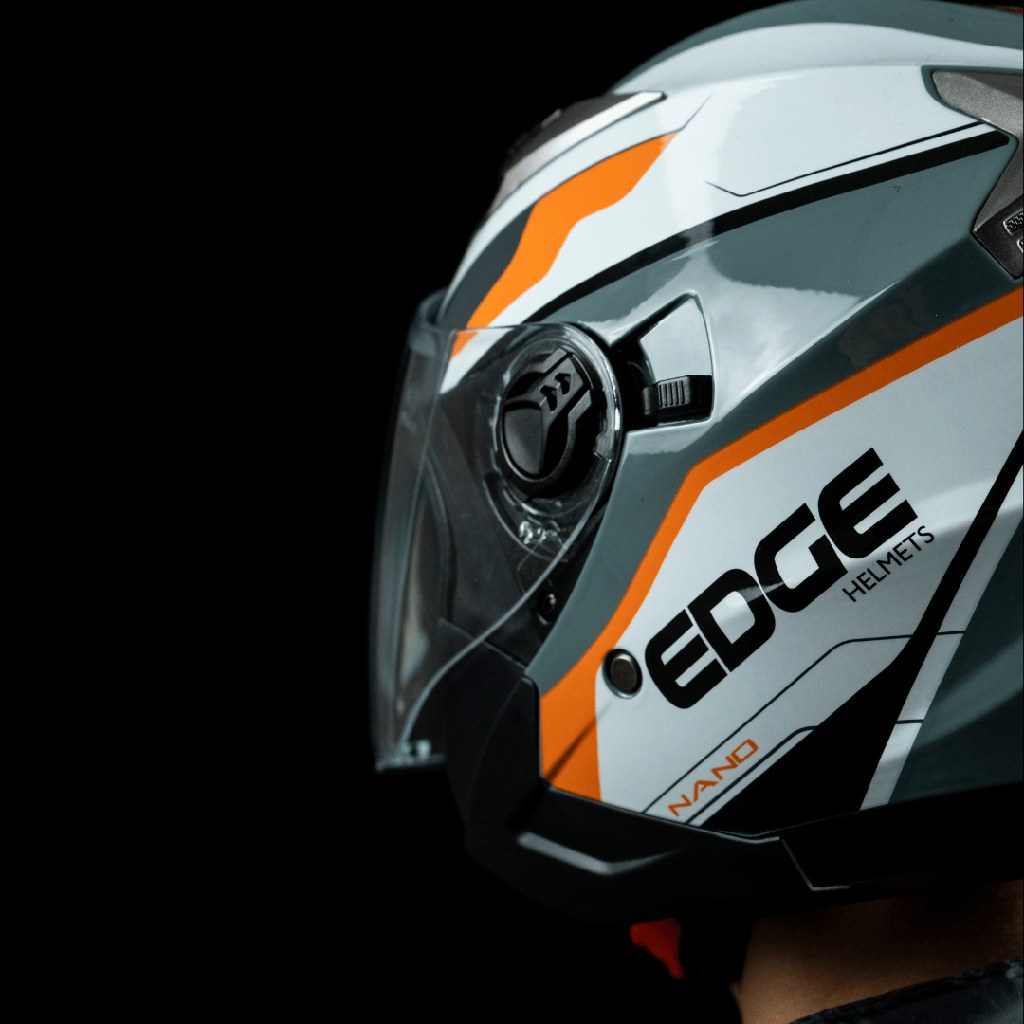 CASCO JAGUAR SEMI INTEGRAL NANO NEGRO NARANJA BRILLANTE XL