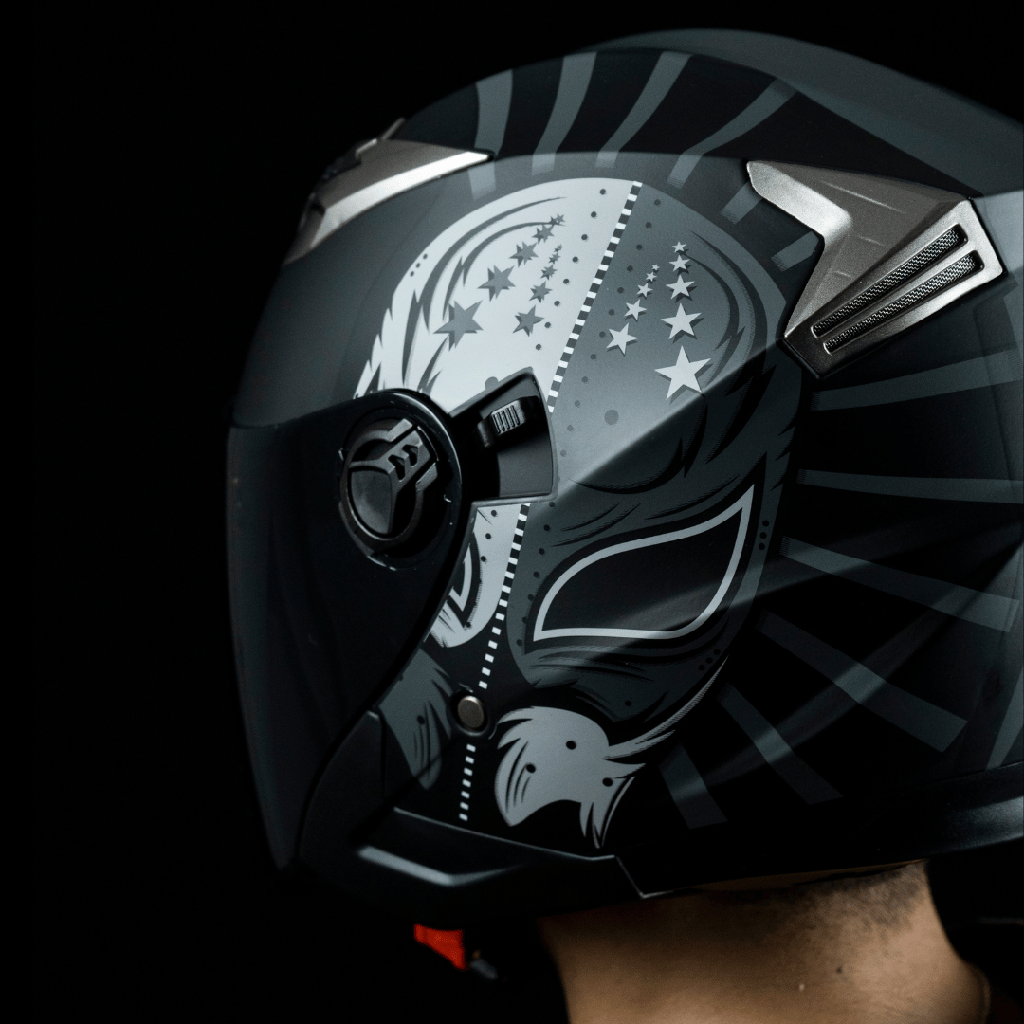 CASCO JAGUAR SEMI INTEGRAL WARRIOR L VISOR DARK GREY